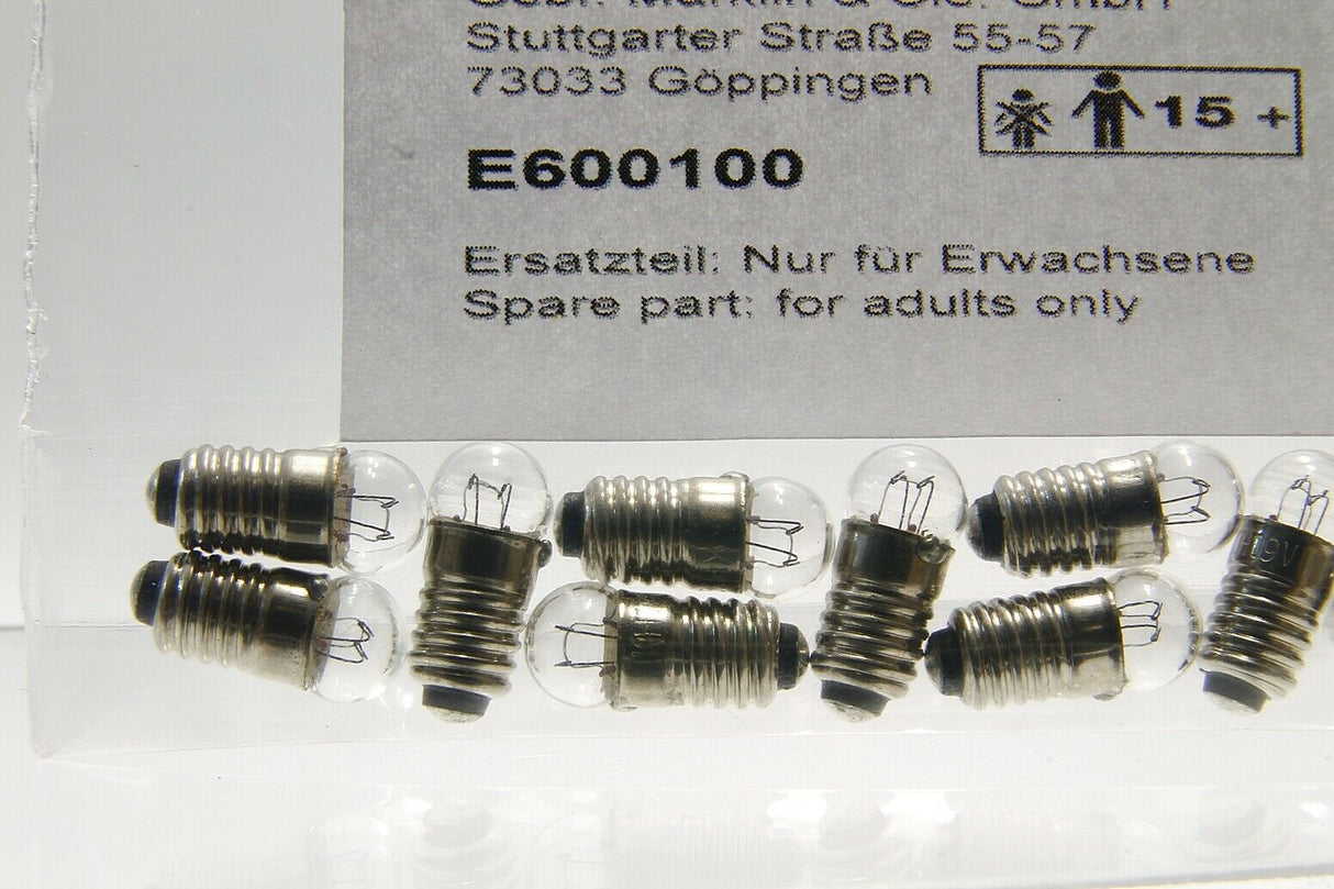 Märklin E-600100 H0 escala 1:87 locomotora 10x bulb light bombilla ampoule Set