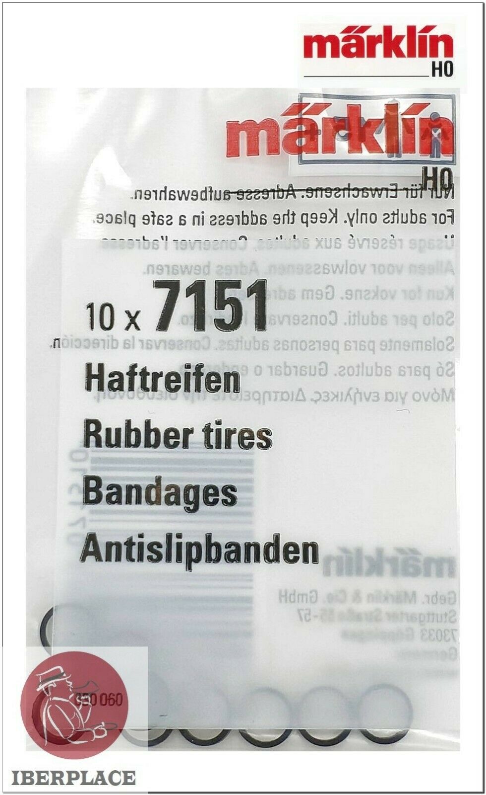 Märklin 7151 H0 escala 1:87 gomas locomotora Set 10x Rubber tires Bandages 5,8mm