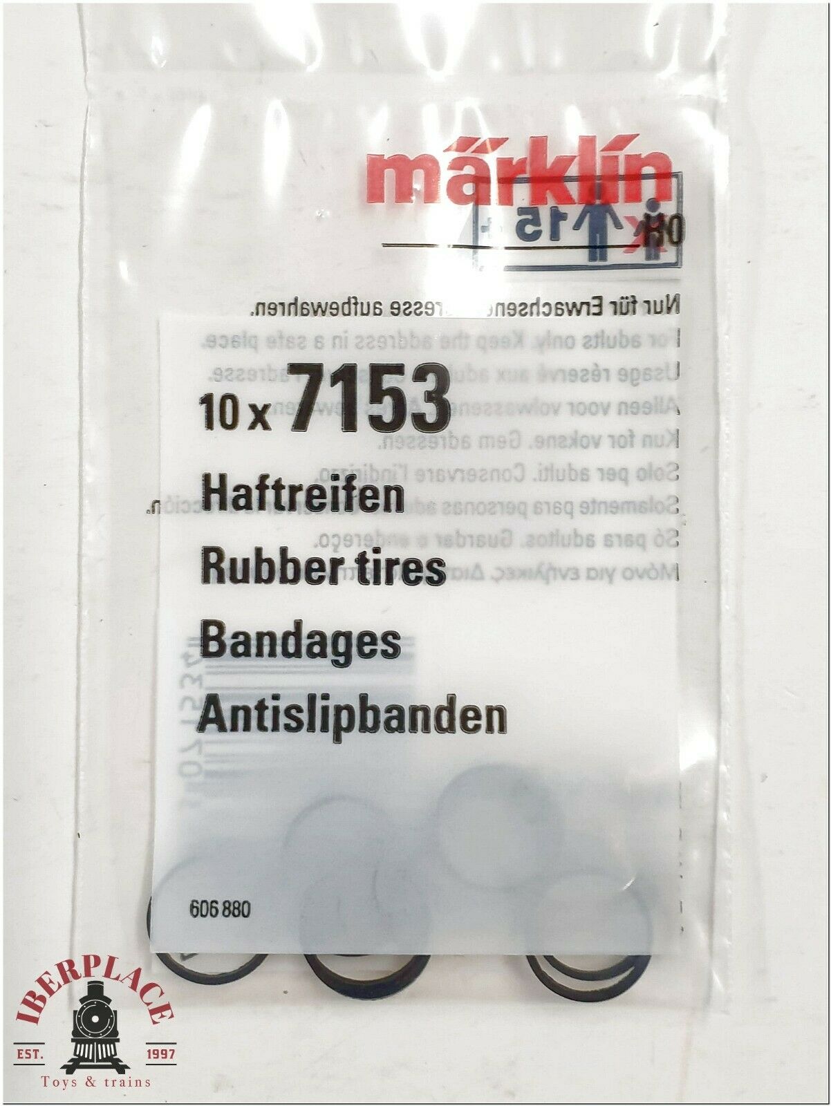 H0 escala 1:87 Marklin gomas locomotora Rubber tires Bandages Haftreifen 4x Set