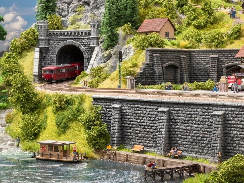 N escala 1:160 modelismo maqueta trenes Noch 34856 Muralla soporte 19,8x7,4cm