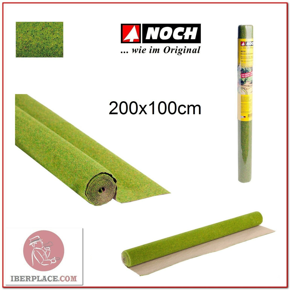 Z N H0 escala Noch 00011 Tapiz de hierba flores 200x100 cm modelismo maqueta