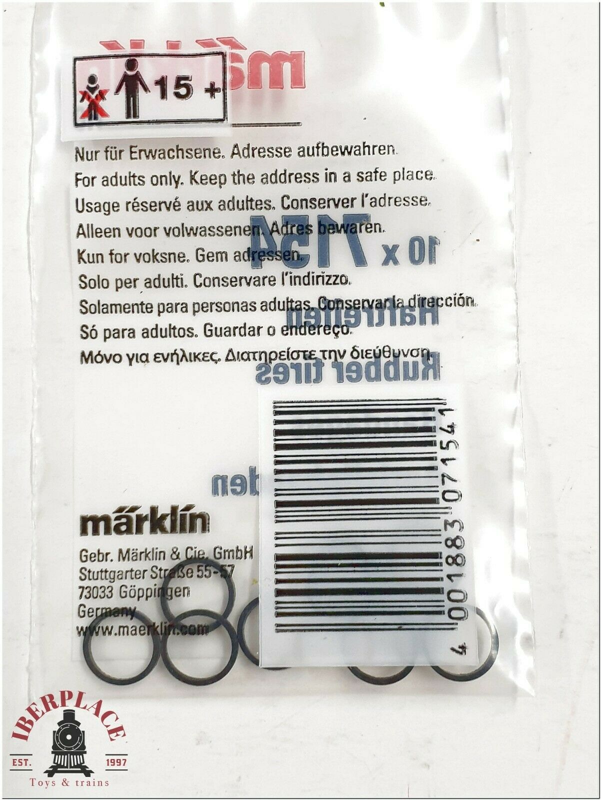 H0 escala 1:87 Marklin gomas locomotora Rubber tires Bandages Haftreifen 4x Set