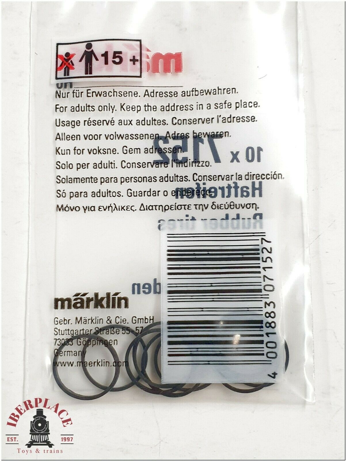 H0 escala 1:87 Marklin gomas locomotora Rubber tires Bandages Haftreifen 4x Set