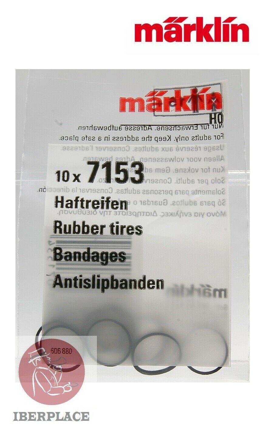 Märklin 7153 H0 escala 1:87 gomas trenes locomotora 10x Rubber tires Bandages
