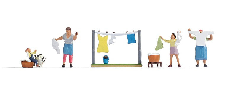 H0 1:87 ho escala Noch 15595 figuras Lavando ropa Washday