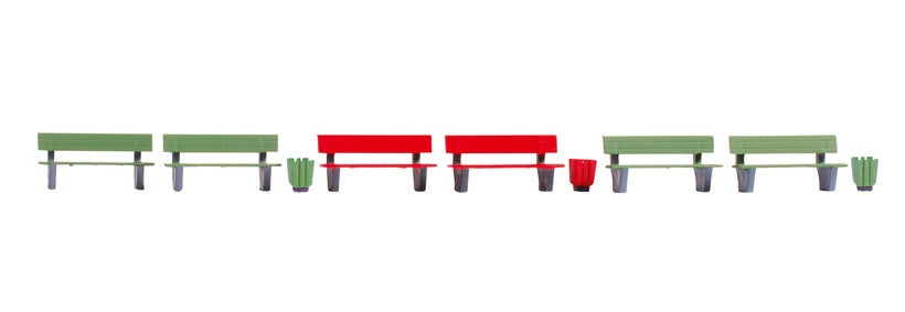 H0 1:87 ho escala Noch 14848 figuras Bancos papelaras Benches