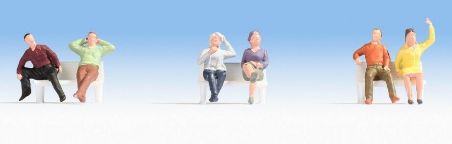 H0 escala 1:87 figuras modelismo maqueta trenes Noch 18132 sitting people