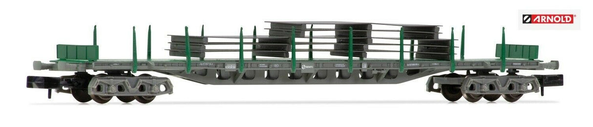 N 1:160 escala Arnold HN6406 vagón plataforma 4 ejes RENFE freight car trains