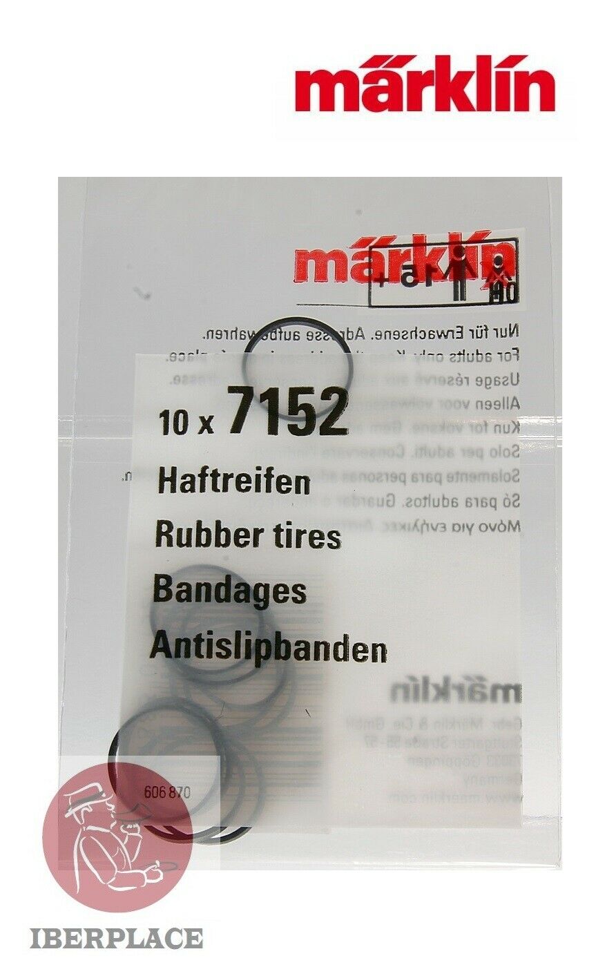 Märklin 7152 H0 escala 1:87 gomas trenes locomotora 10x Rubber tires Bandages