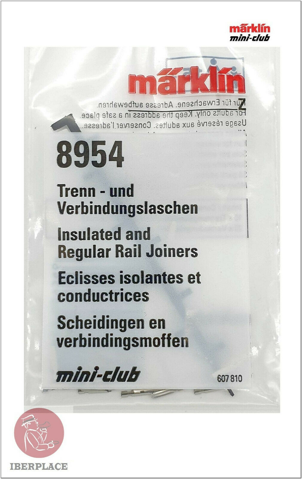 Märklin 8954 vias escala Z 1:220 bridas aislamiento Insulated rail joiners