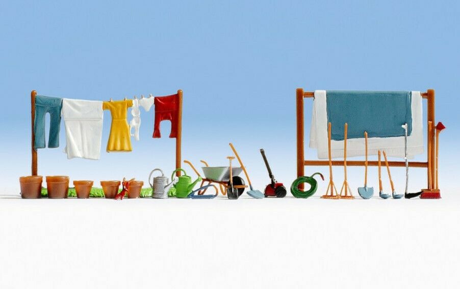 Noch 14800 ropa tendida en el jardin escala H0 1:87