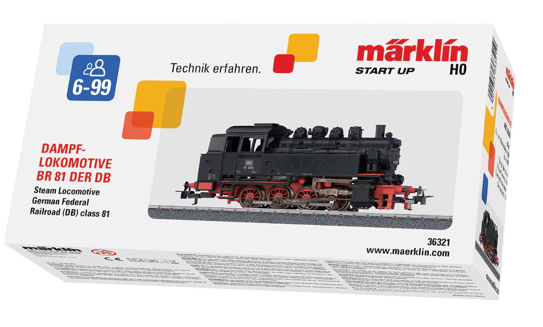 H0 1:87 Märklin 36321 Start up Digital Locomotora con ténder de la serie 81 DB