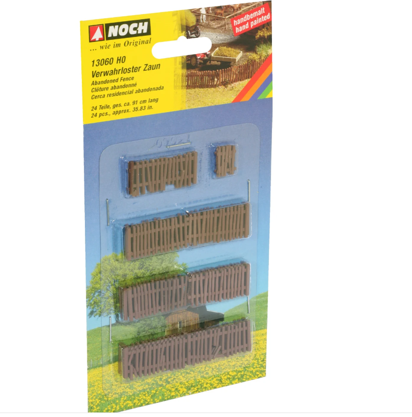 H0 1:87 escala Noch 13060 cercas residencial abandonada 24 piezas 91 cm de largo