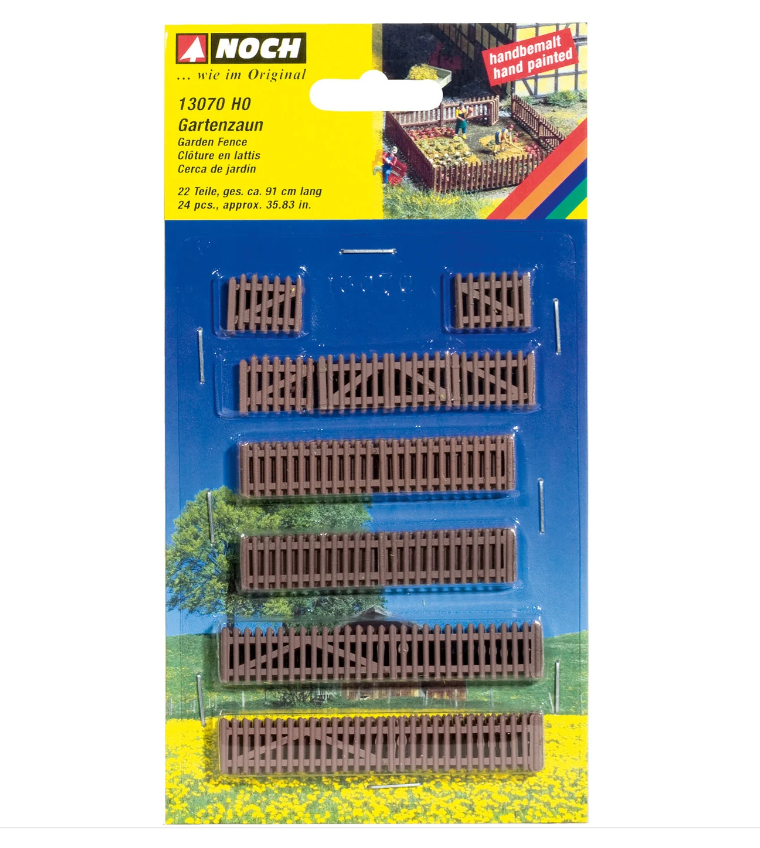 H0 1:87 escala Noch 13070 cercas de jardín 22 piezas 91 cm de largo