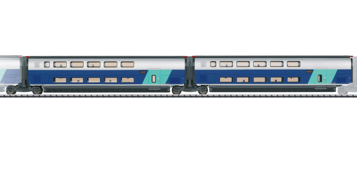 Trix 23488 Set de coches complementarios 2 para el TGV Euroduplex SNCF H0 escala 1:87