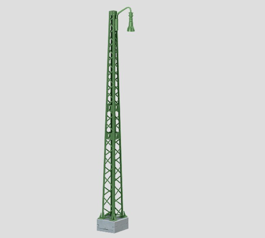 H0 1:87 escala Märklin 74141 Poste de torre con lámpara para hilos transversales
