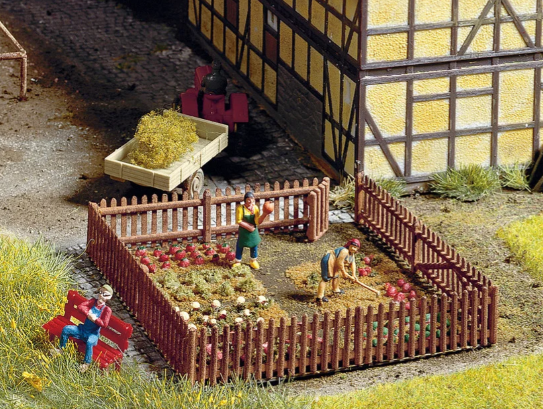 H0 1:87 escala Noch 13070 cercas de jardín 22 piezas 91 cm de largo