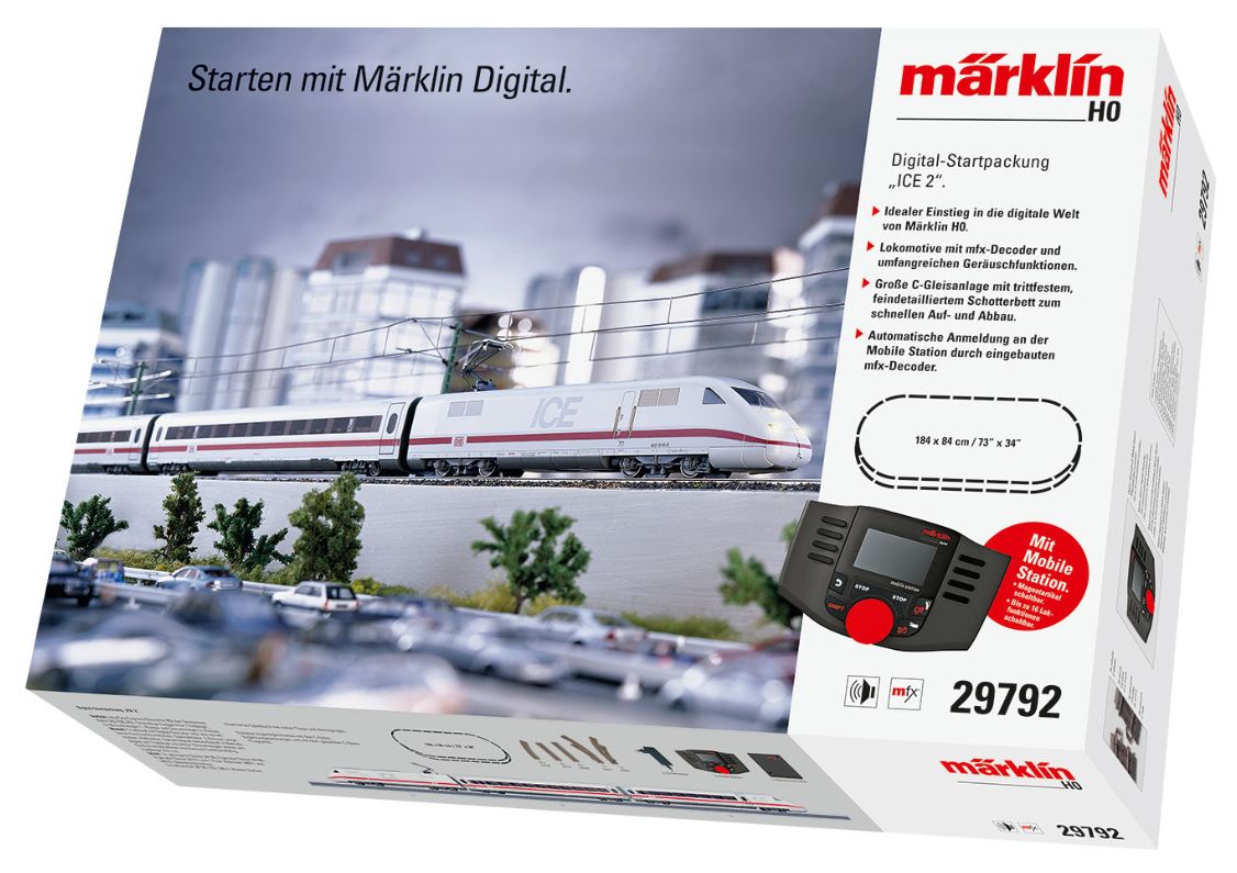 H0 1:87 Märklin 29792 Caja de iniciación en digital "ICE 2 DB