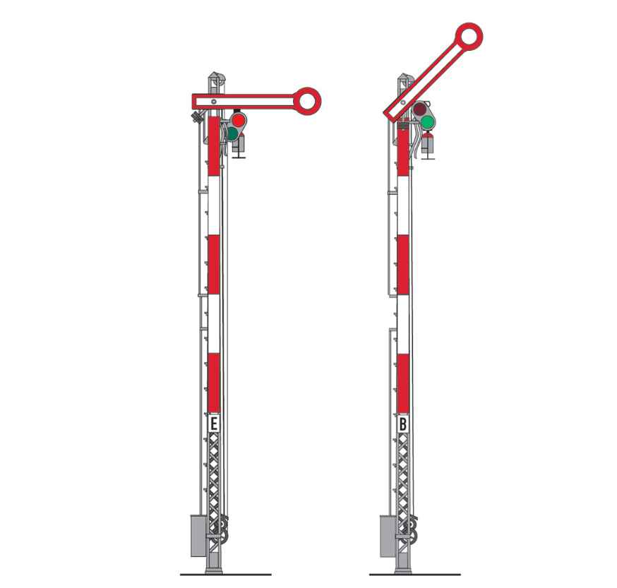 H0 1:87 escala Märklin 70392 Señal absoluta con poste de celosía semáforo