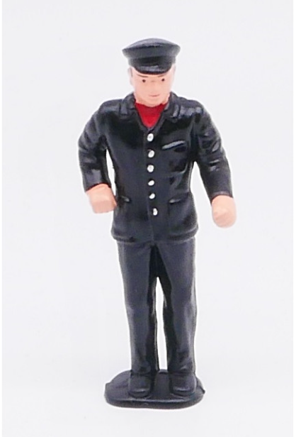 Maquinista Escala G 1:22.5 Maquinista traje negro, de pie, ferrocarril Wangerooge