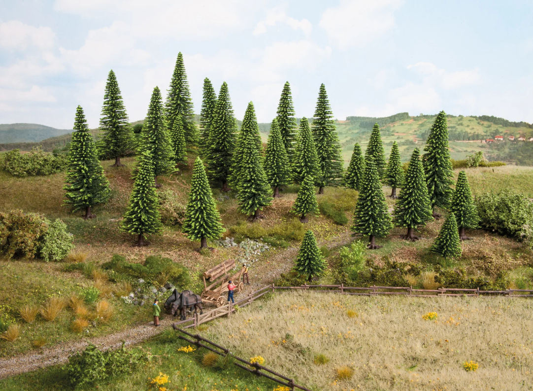 Noch 32825 Abetos artificiales pinos 25 piezas 3.5 a 9cm N escala 1:160