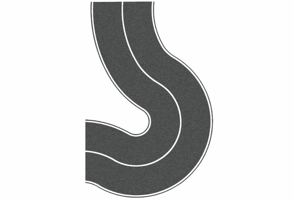 H0 1:87 escala Noch 60707 Carretera rural Curva universal 2 piezas 66mm ancho
