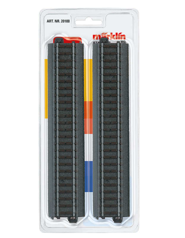 H0 1:87 escala Märklin 20188 Set de 4 vías rectas tipo C