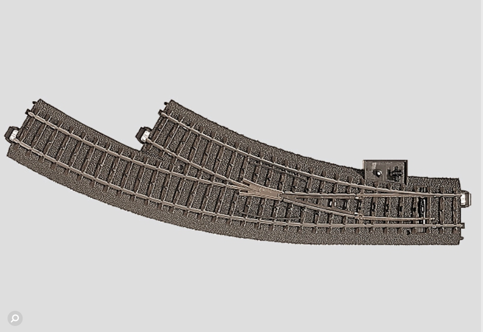 Märklin 24672 Desvío curvo derecho - Radio 360 mm - Vía C H0 con palanca manual