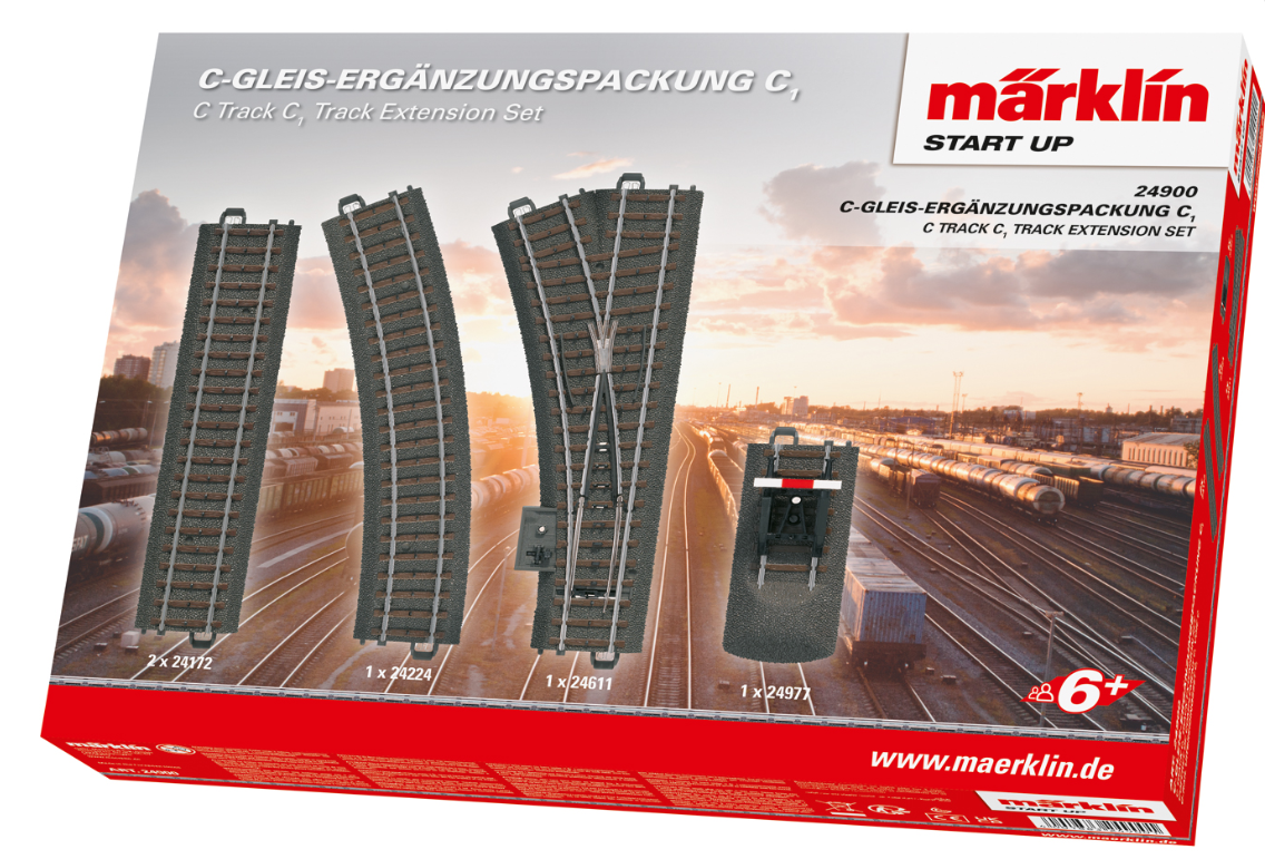 H0 1:87 escala Märklin 24900 Juego de extensión de vías C1 C