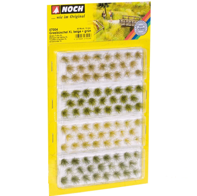 H0 1:87 escala Noch 07004 manojos de hierba marrones y verdes XL 92 piezas 12mm