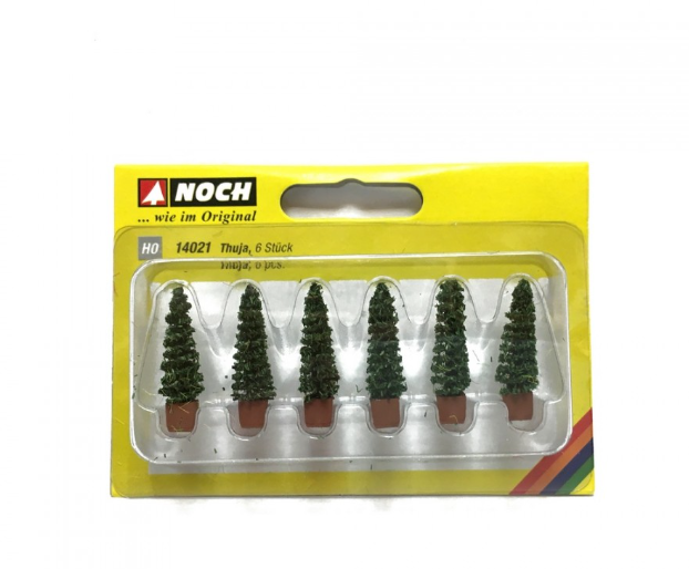 Noch 14021 Thuja 6 piezas arbustos en matera H0 escala 1:87 ho 00