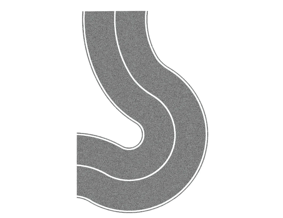 Noch 60704 crepe curva de carretera nacional gris 2 piezas 80mm escala H0 1:87