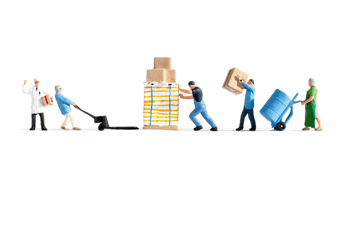 Noch 36038 figuras trabajadores de almacen N escala 1:160