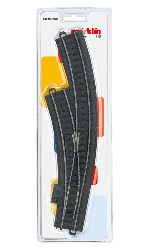 H0 1:87 escala Märklin 20671 Desvío en curva a la izquierda tipo C