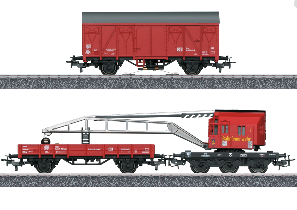 H0 1:87 escala Märklin 44752 Digital Sound Mfx Set de grúa de rescate de bomberos DB