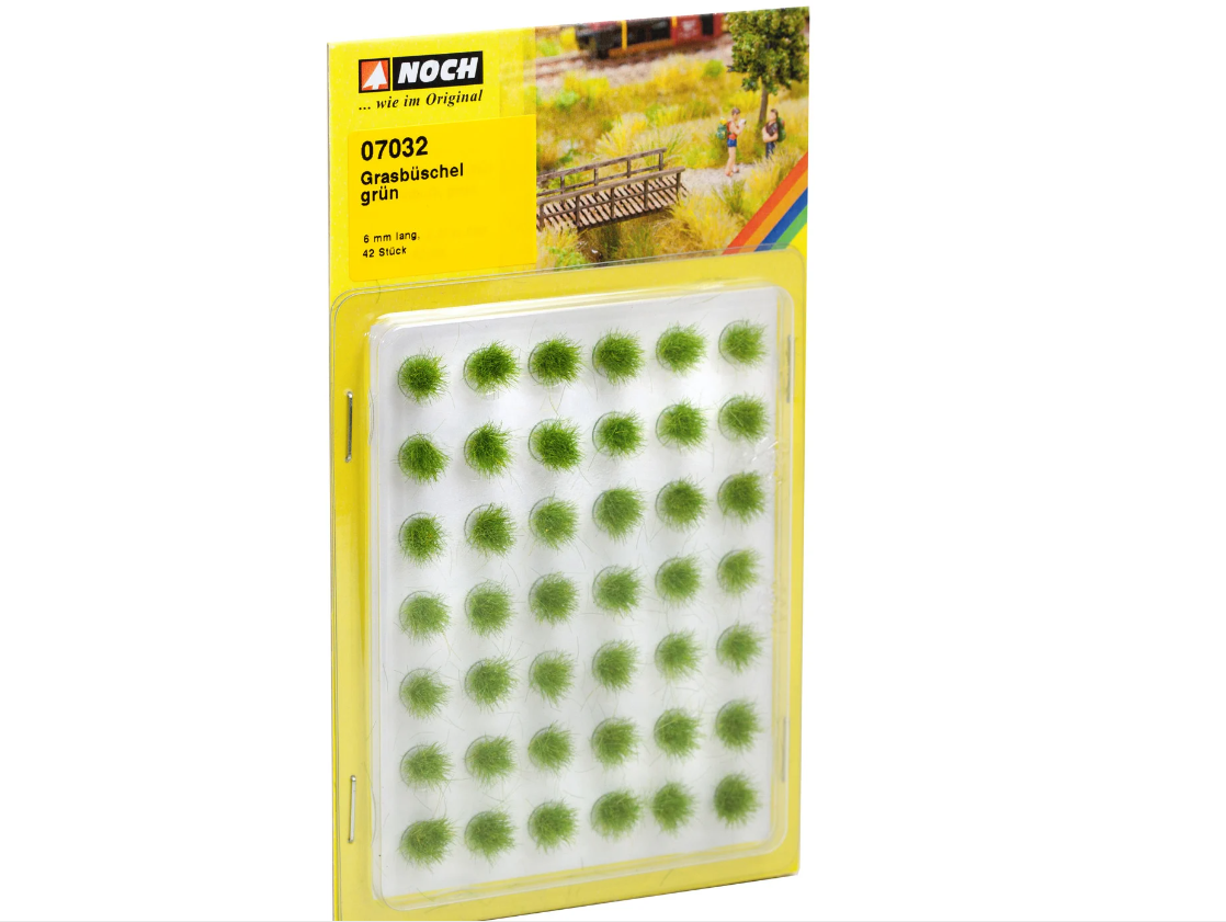 H0 1:87 escala Noch 07032 Manojos de hierba 42 x 6mm verde