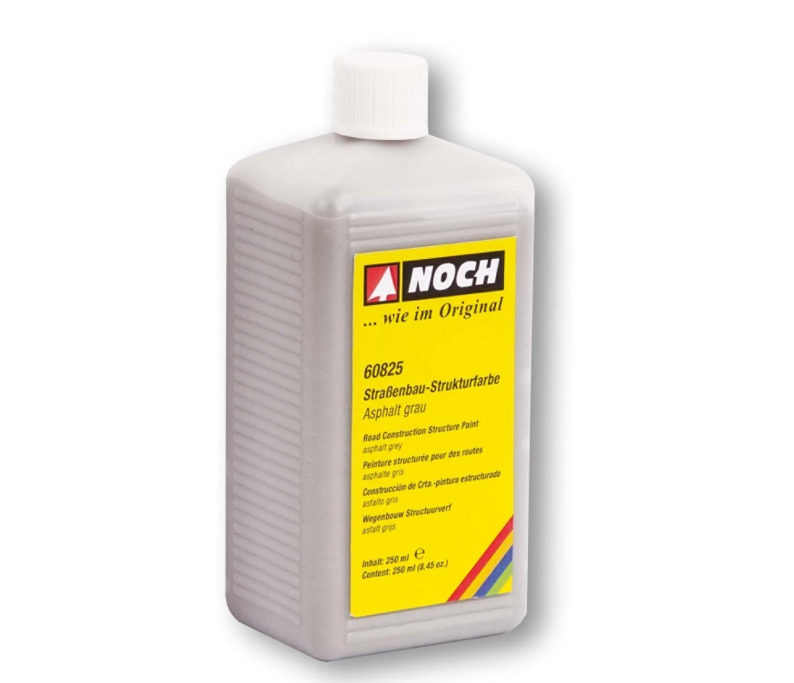 H0 1:87 escala Noch 60825 Pintura de textura para la construcción de carreteras asfalto gris