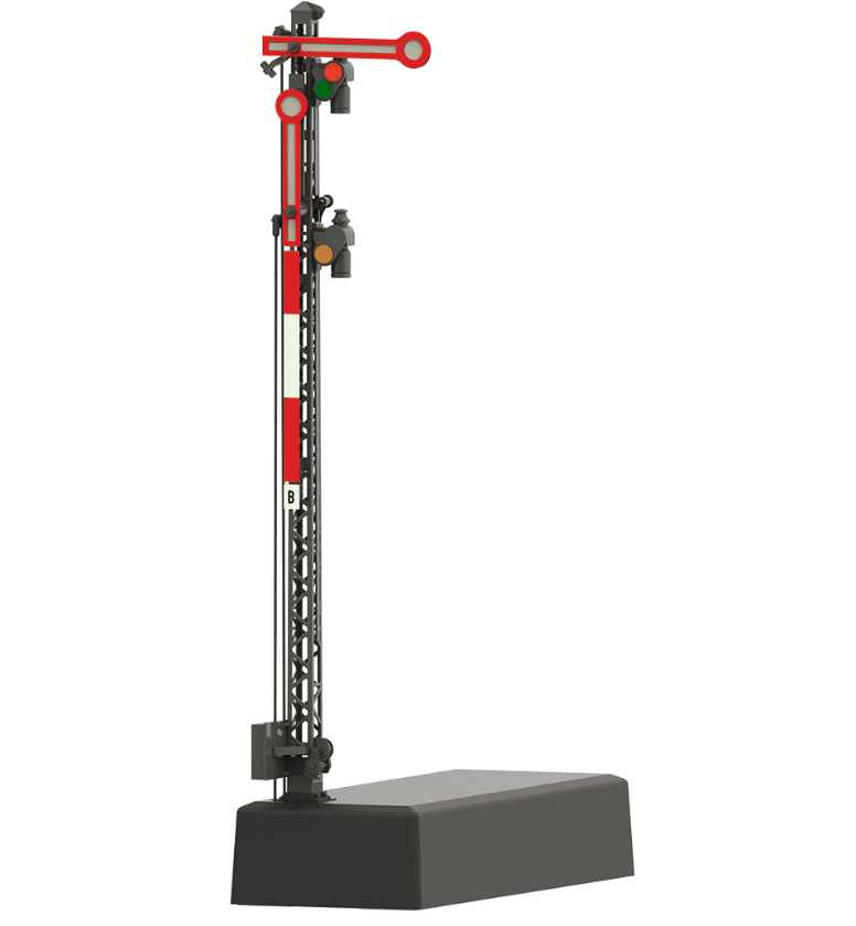 H0 1:87 escala Märklin 70414 Señal principal (señal absoluta) con poste de celosía (Hp 0 / Hp 1 / Hp 2)