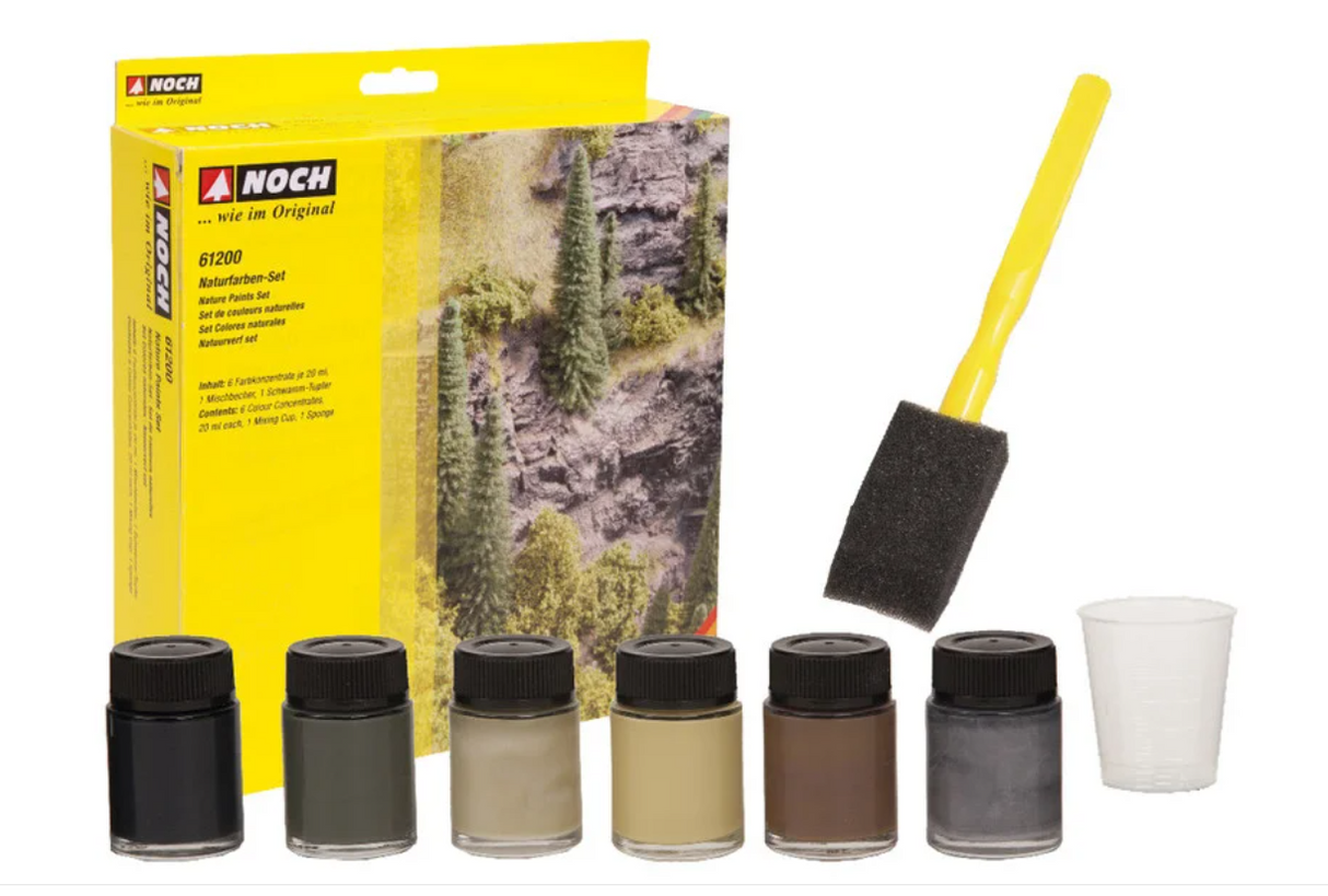 H0 1:87 escala Noch 61200 set de pinturas de colores naturales para tu maqueta