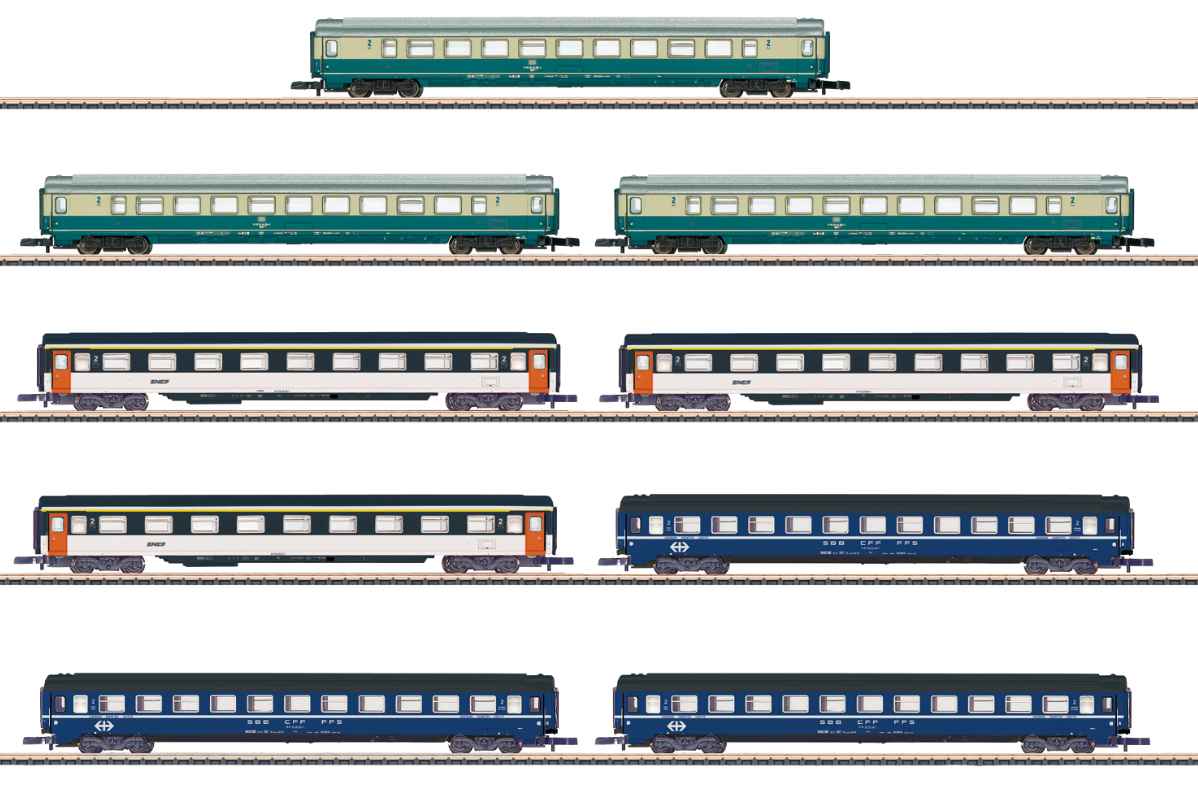 Z 1:220 Märklin 87408 Vitrina de coches "Coches de trenes de viajeros" DB