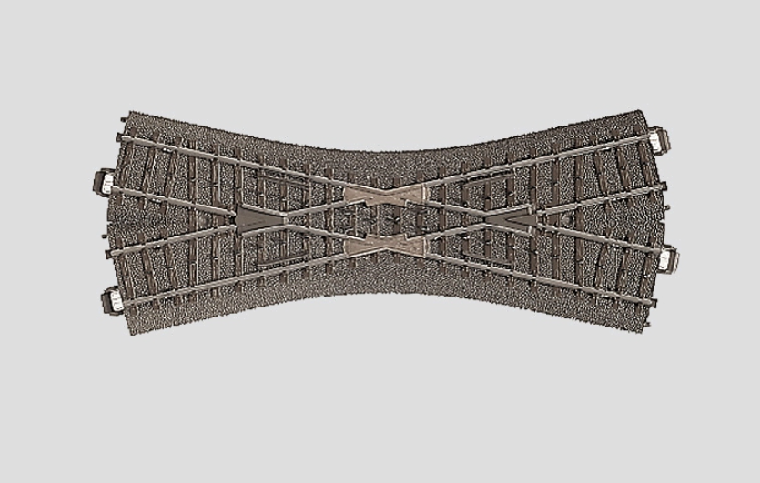 H0 1:87 escala Märklin 24640 Travesía ordinaria 188,3 mm / 24,3°.