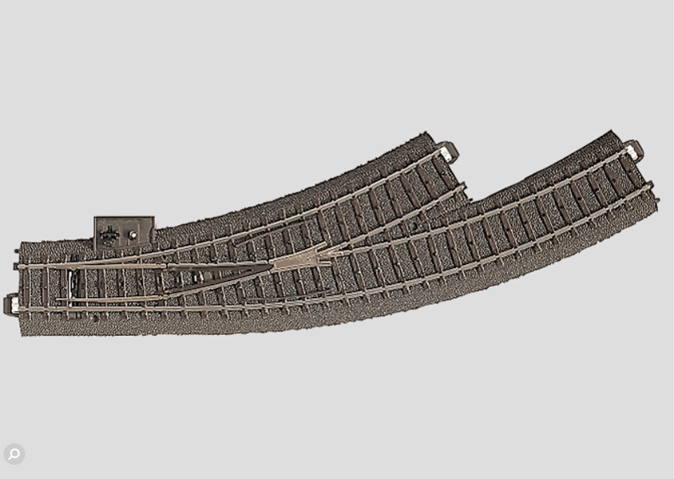 Märklin 24671 Desvío curvo izquierdo – Radio 360 mm – Vía C H0 con palanca manual
