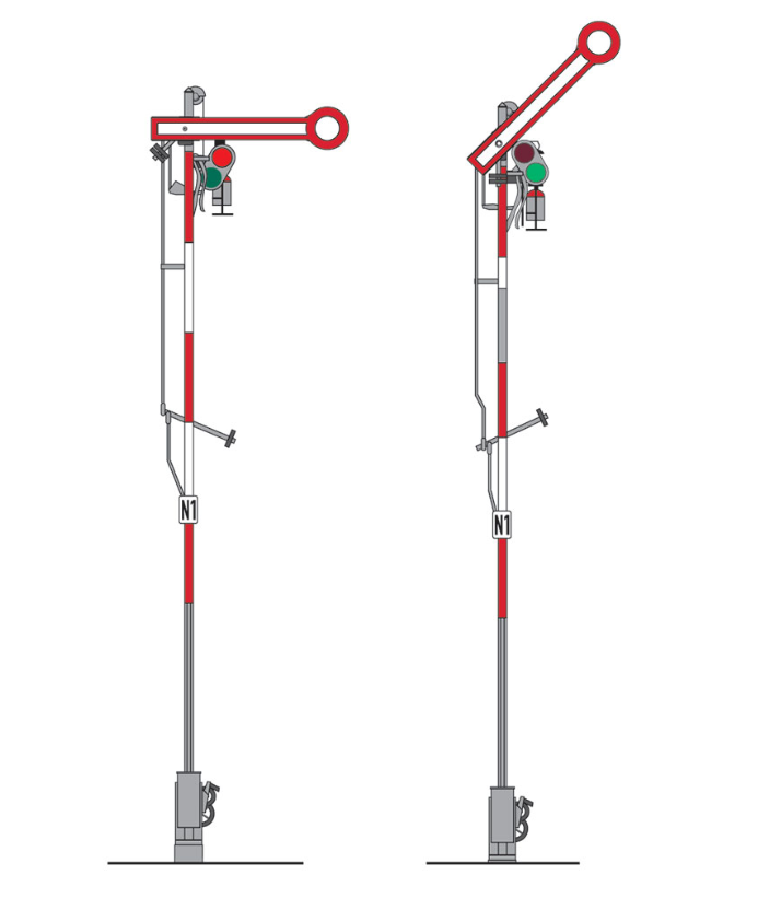 H0 1:87 escala Märklin 70391 Señal absoluta con poste estrecho semáforo