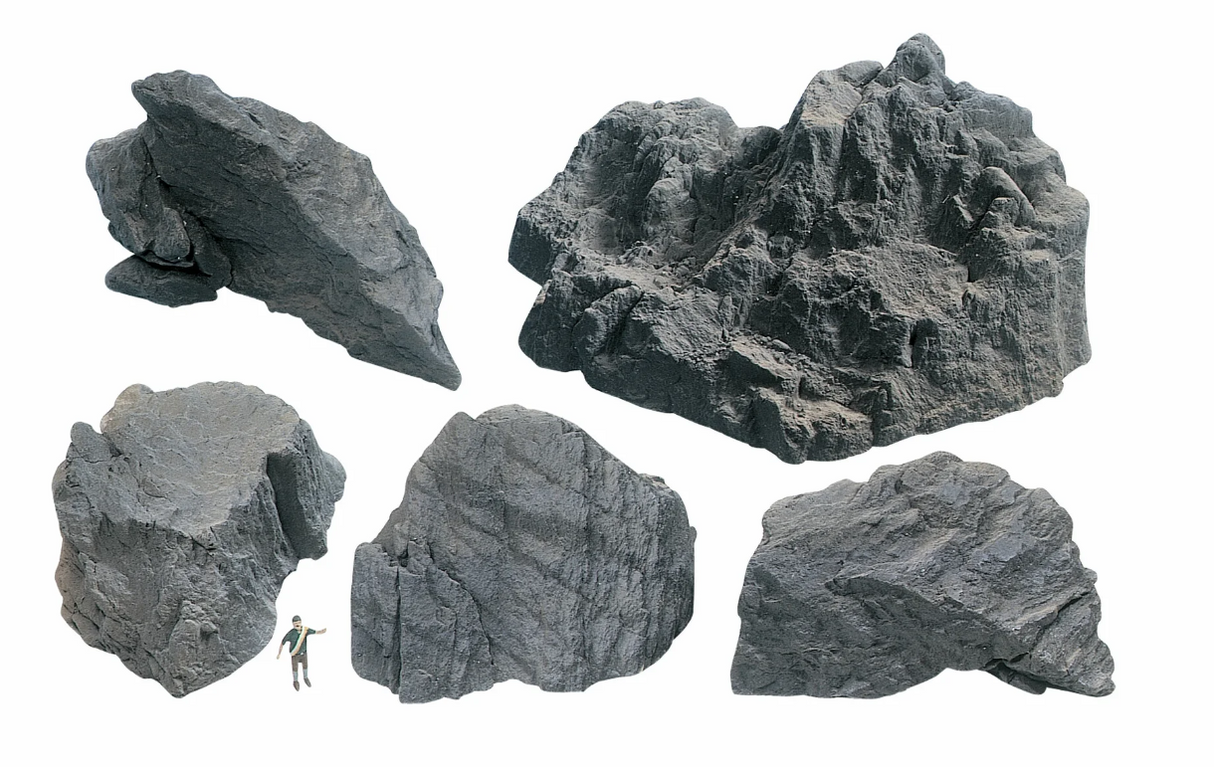 H0 1:87 escala Noch 58451 Piezas de roca granito para decoración 5 piezas