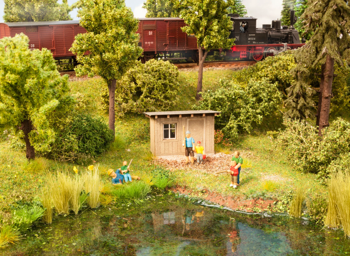 Noch 12036 personas en el estanque pescando H0 escala 1:87 ho 00