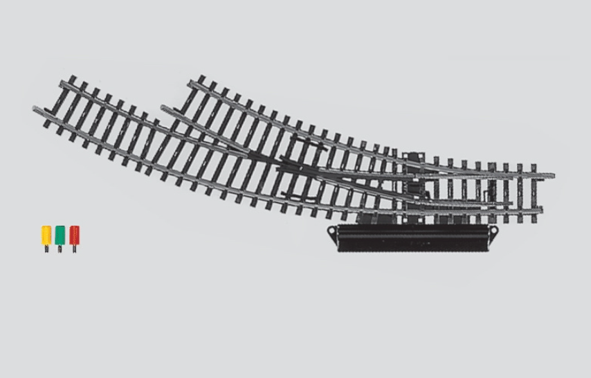 H0 1:87 escala Märklin 2269 Desvío eléctrico en curva a la derecha
