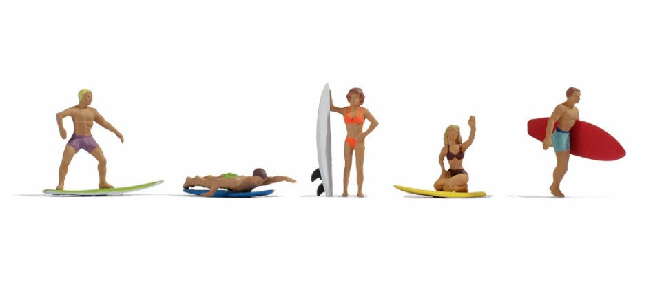 H0 escala 1:87 ho figuras modelismo maqueta trenes Surfistas Surfers Noch 15853