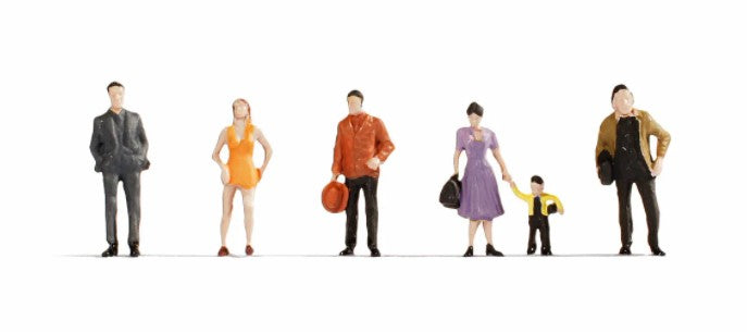 H0 escala 1:87 figuras modelismo maqueta trenes Noch 18101 Paseantes