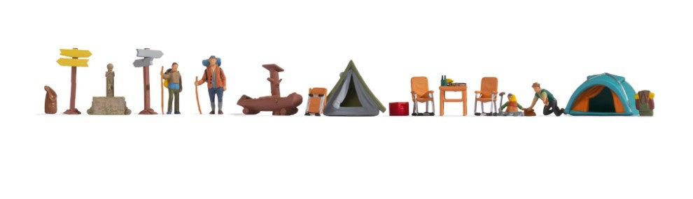 H0 escala 1:87 ho figuras modelismo Noch 16201 Set Camping