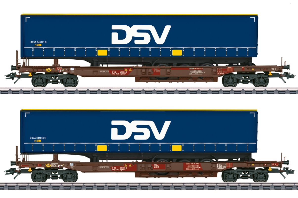 H0 1:87 escala Märklin 47111 Set de vagones canguro DSV